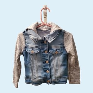 Cat & Jack French Terry Kitty Jeans Jacket, 3T